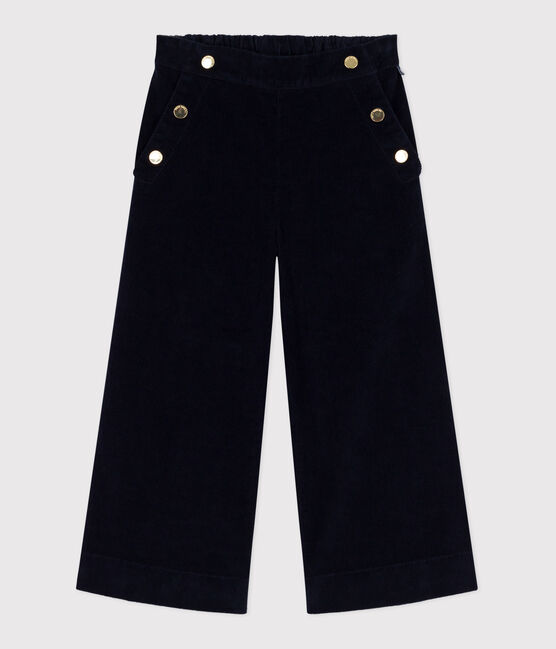 Children's plain corduroy trousers SMOKING blue