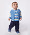Babies' varsity-style jacket in colourblock cotton ALASKA blue/AVALANCHE