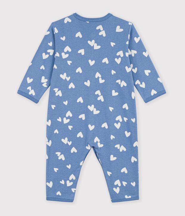 Pyjama b&eacute;b&eacute; en coton sans pieds imprim&eacute; c&oelig;urs blue/white