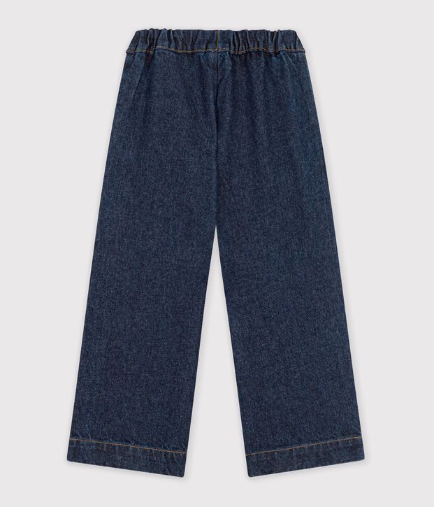 Children's wide-leg denim trousers blue