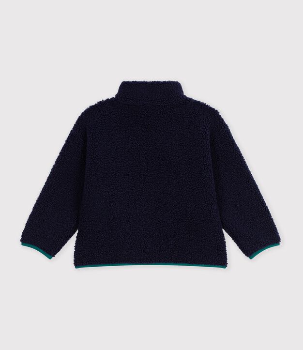 Children's jacket in plain colourblock sherpa SMOKING