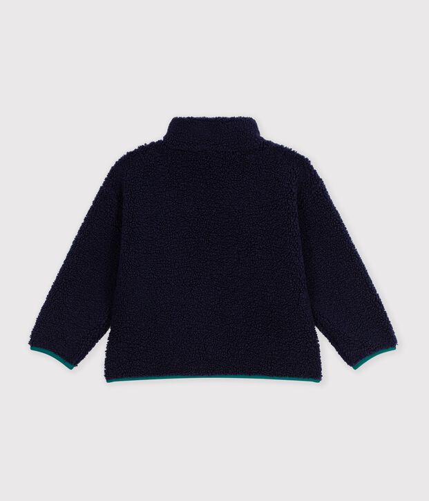 Children's jacket in plain colourblock sherpa SMOKING
