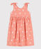 Children's sleeveless printed cotton dress ABRICOT orange/MARSHMALLOW