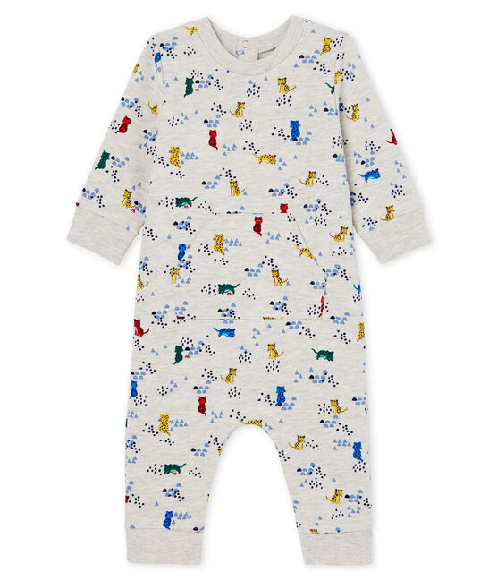 Baby Boys' Long Printed Jumpsuit BELUGA grey/MULTICO white