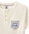 Boy's T-shirt with Tunisian collar MARSHMALLOW white