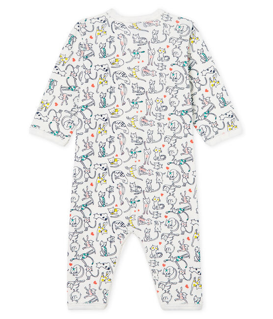 Baby Girls' Footless Ribbed Sleepsuit MARSHMALLOW white/MULTICO white