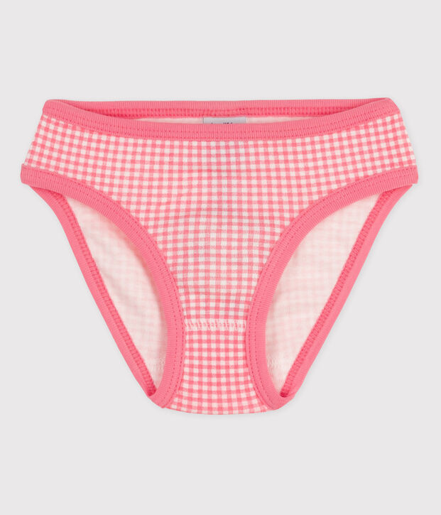 Girls' Cotton Briefs white/pink