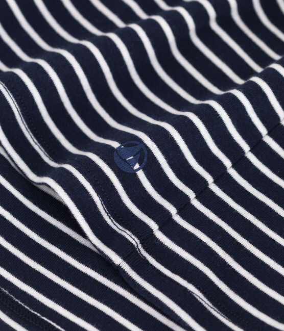 Women's Iconic striped cotton T-Shirt SMOKING blue/MARSHMALLOW white