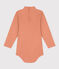 Babies' Long-Sleeved Roll Neck Cotton Bodysuit SIENNA pink