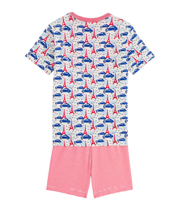 Boys' Ribbed Short Pyjamas white/multicolor