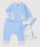 Babies' Blue Organic Cotton Clothing - 3-Pack EDNA blue/MARSHMALLOW white