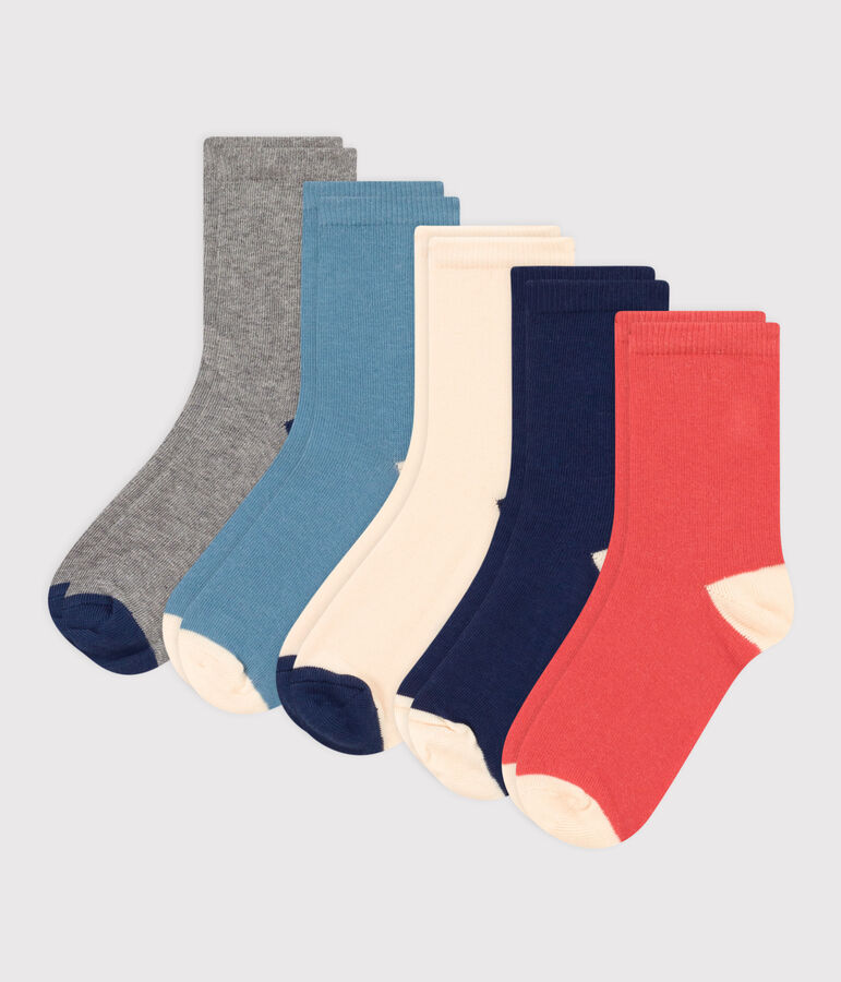 Children's Plain Unisex Socks - 5-Pack multicolor