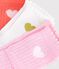 3 pairs of babies' heart patterned cotton socks multicolor