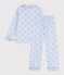 Children's buttoned star printed cotton pyjamas white/multicolor