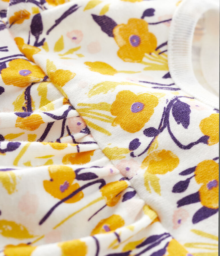 Baby girl's short-sleeved blouse MARSHMALLOW white/MULTICO white