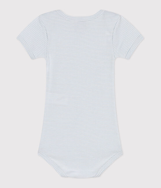 Babies' short-sleeved printed cotton body GOMME /MARSHMALLOW
