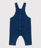 Babies' long-leg elastane denim dungarees DENIM MOYEN blue
