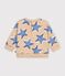 Babies' heart-print cotton sweatshirt beige/multicolor