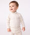 Babies' plain cotton rollneck body MONTELIMAR CHINE beige