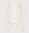 Babies' Patterned Footless Cotton Bodyjama MARSHMALLOW white/ECUREUIL