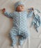 Babies' whale design tube knit bodyjama TOUDOU blue/ALASKA