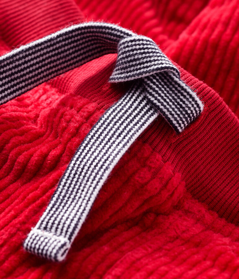 Baby boy's velour trousers red