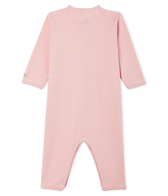Baby Girls' Footless Ribbed Sleepsuit CHARME pink/MARSHMALLOW white