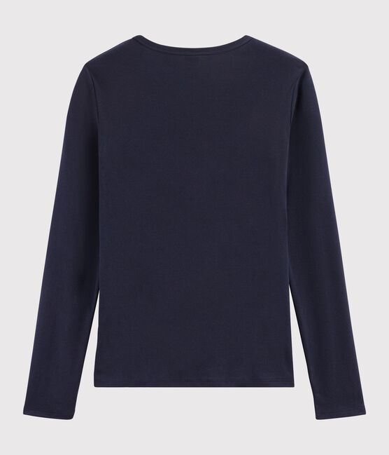 Women's Iconic V-Neck Cotton T-Shirt SMOKING blue