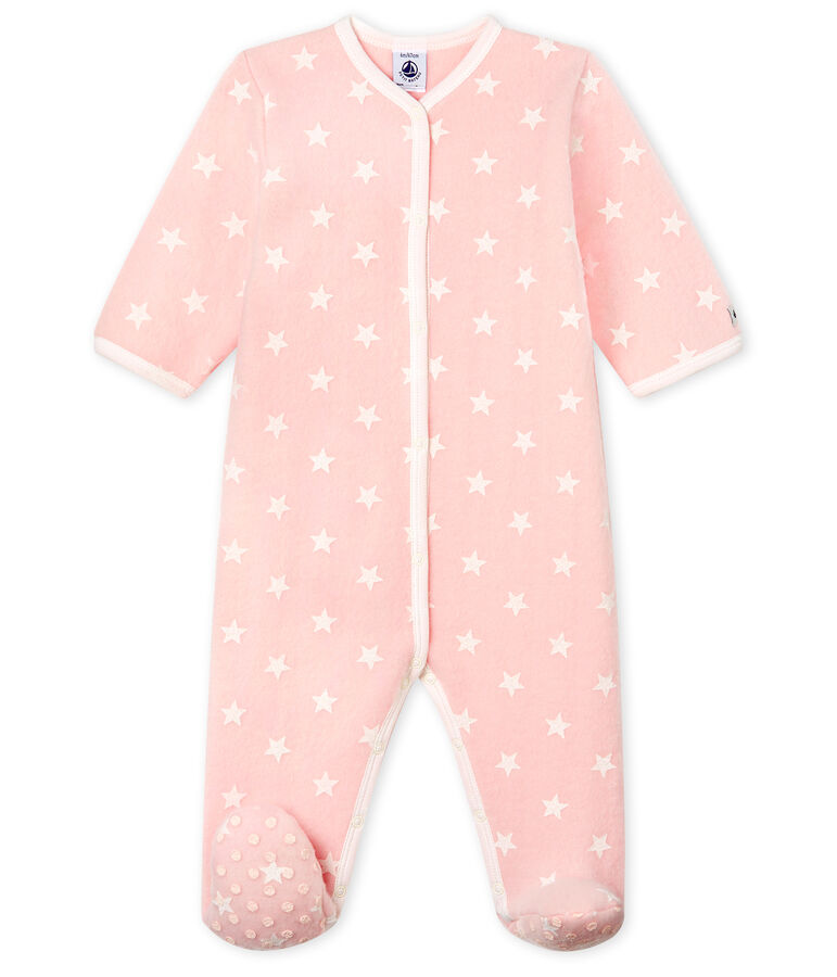 Baby Girls' Fleece Onesie pink/white
