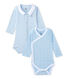 Set of 2 newborn baby girls' long-sleeved bodysuits