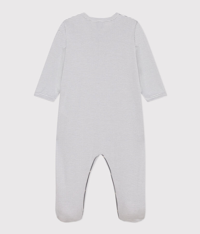 Babies' Pinstriped Cotton Pyjamas grey/white