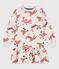 Girls' Long-Sleeved Fleece Dress MONTELIMAR beige/MULTICO white