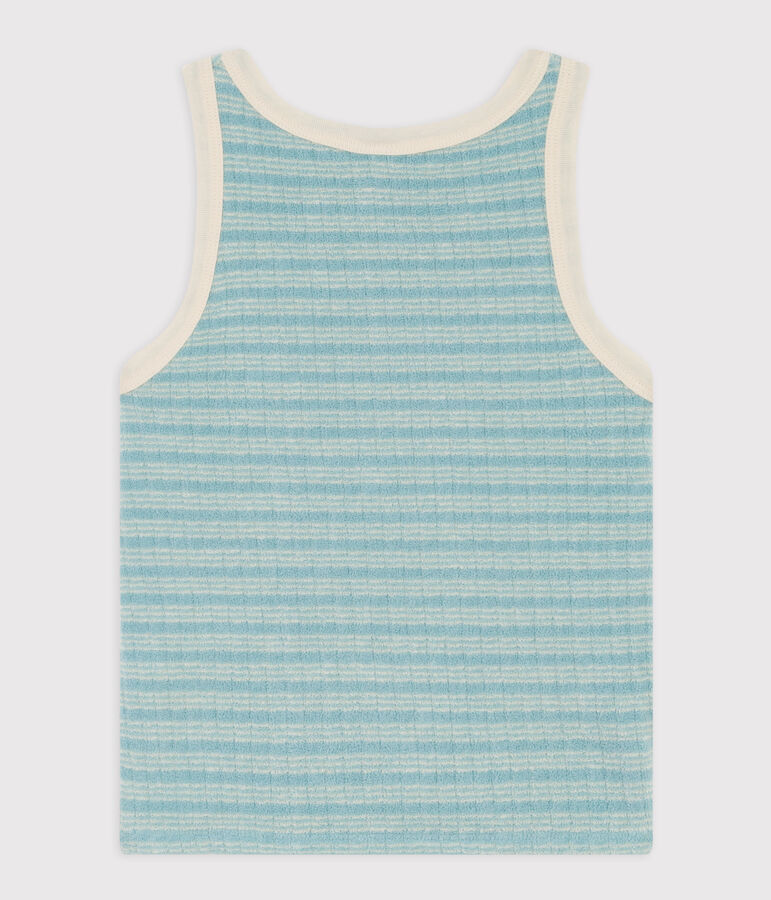 Girls' Terry Vest green/ecru