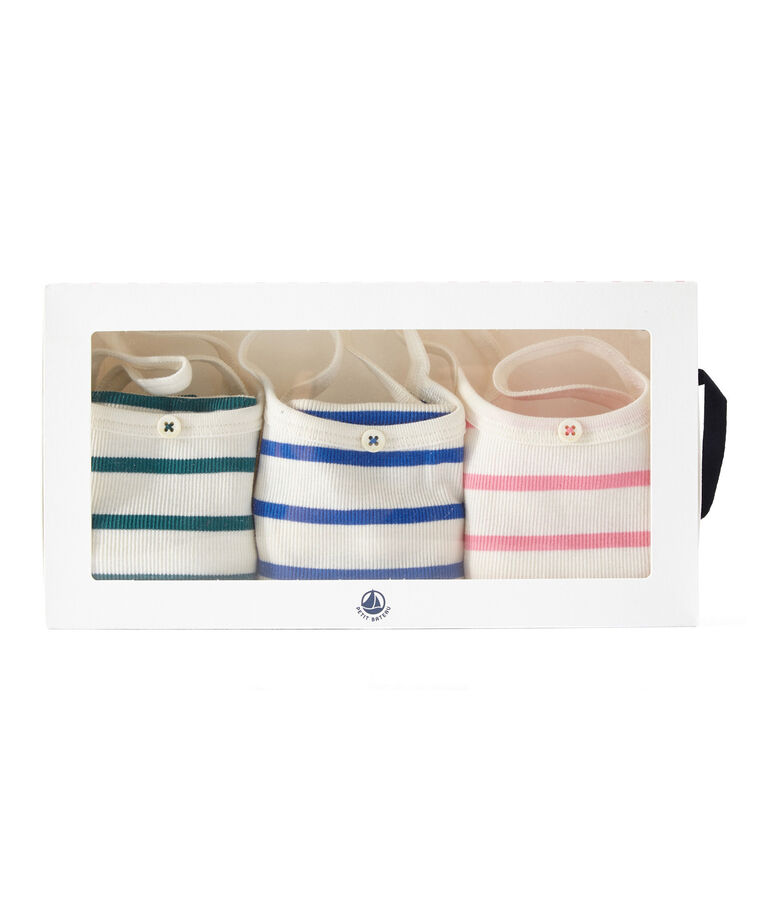 Set of 3 strap vest tops girl . white