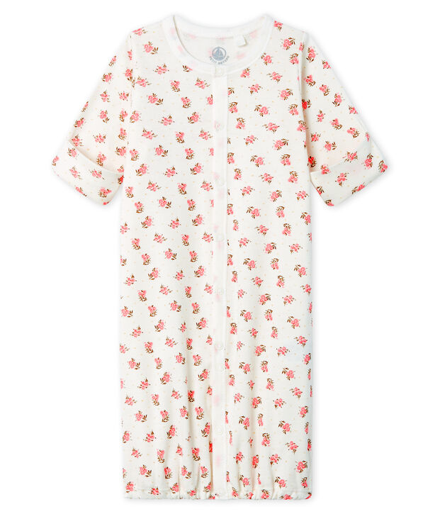 Babies' Ribbed Jumpsuit/Sleeping Bag white/pink/multicolor