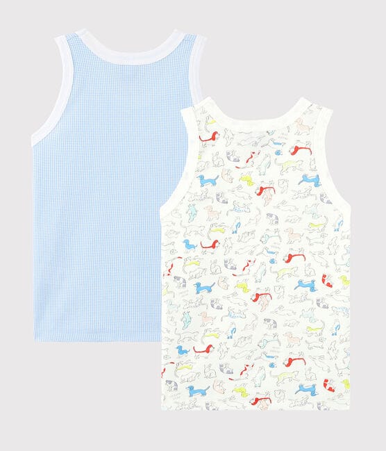 Boys' Animal Print Organic Cotton Vests - 2-Pack variante 1