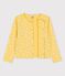 Girls' Print Cotton Cardigan ORGE yellow/MARSHMALLOW white