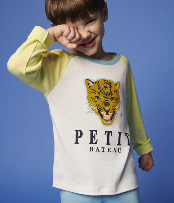Boys' Leopard Print Cotton Pyjamas SUNNY yellow/MULTICO white