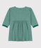 Babies' Long-Sleeved Tube-Knit Pinstriped Dress EVERGREEN /FUMEE