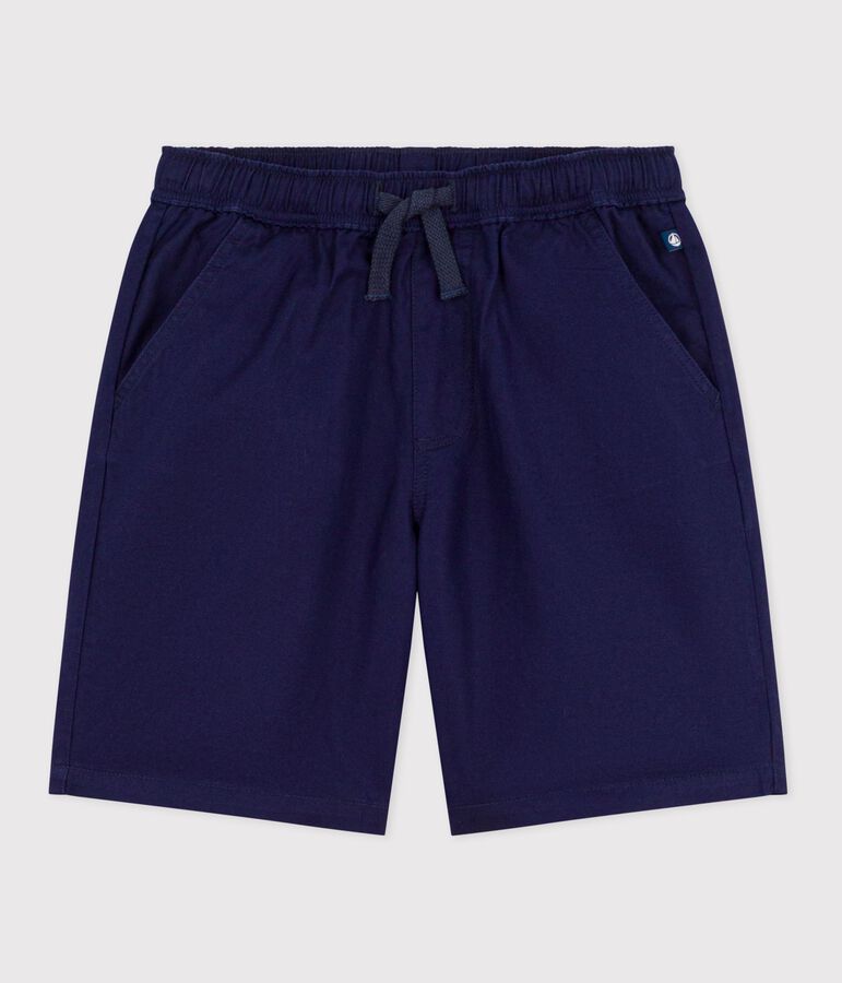 Children's Bermuda shorts in plain cotton blue