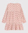 Girls' long-sleeved floral cotton gauze dress SALINE pink/MULTICO white
