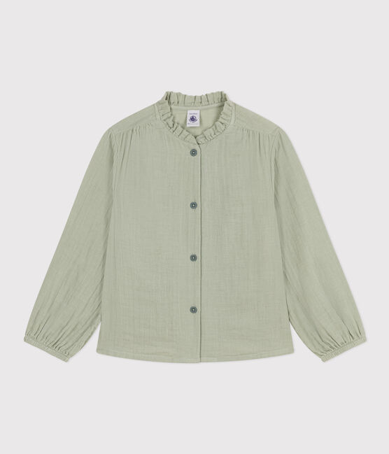 Girls' Cotton Gauze Blouse HERBIER green