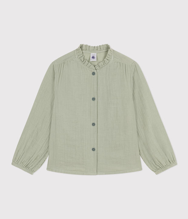 Girls' Cotton Gauze Blouse green