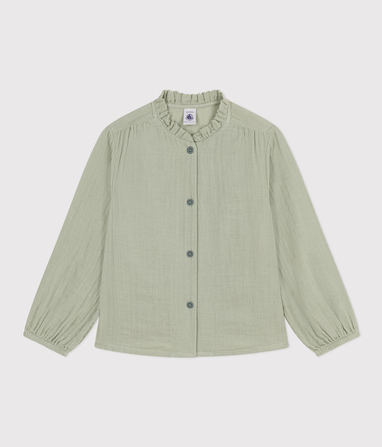 Girls' Cotton Gauze Blouse green