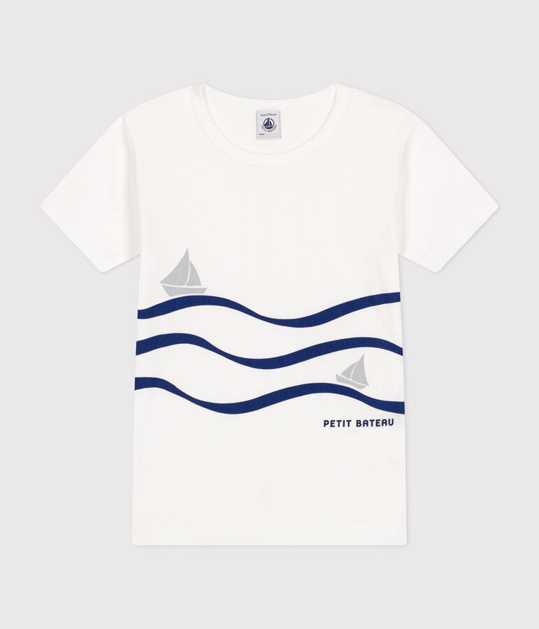 Children's short-sleeved cotton T-shirt white