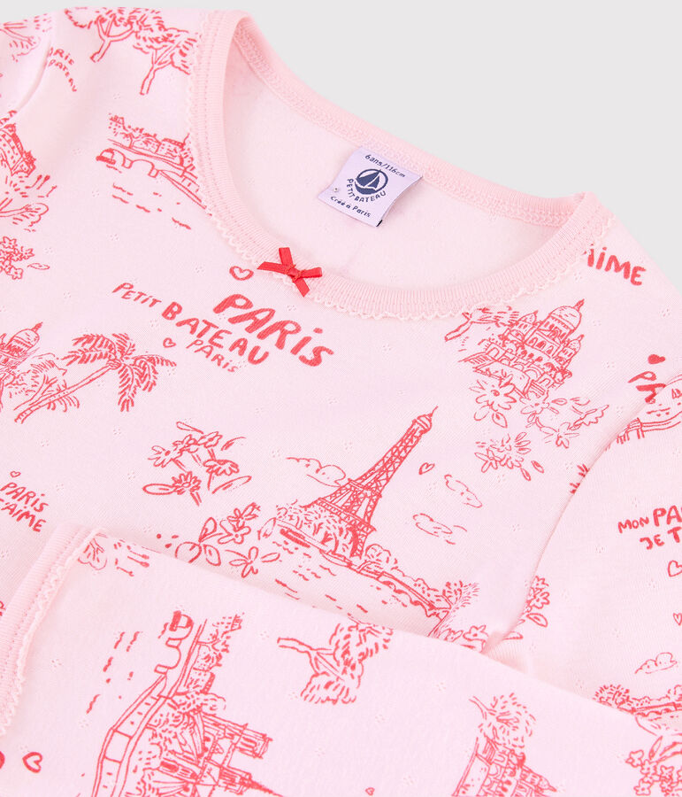 Girls' Toile de Jouy Paris Cotton Pyjamas pink/pink