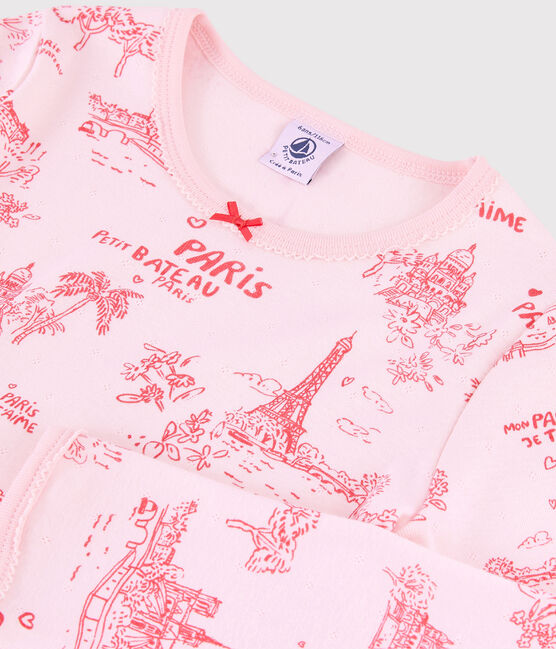 Girls' Toile de Jouy Paris Cotton Pyjamas FLEUR pink/GROSEILLER pink