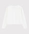 Girls' Cotton Knit Cardigan MARSHMALLOW white