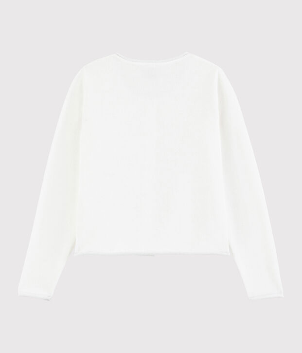 Girls' Cotton Knit Cardigan white