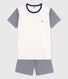 Boys' Blue Pinstriped Organic Cotton Short Pyjamas